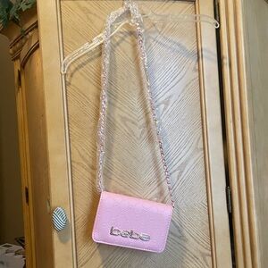 Bebe Pink Crossbody Bag with Logo Detail